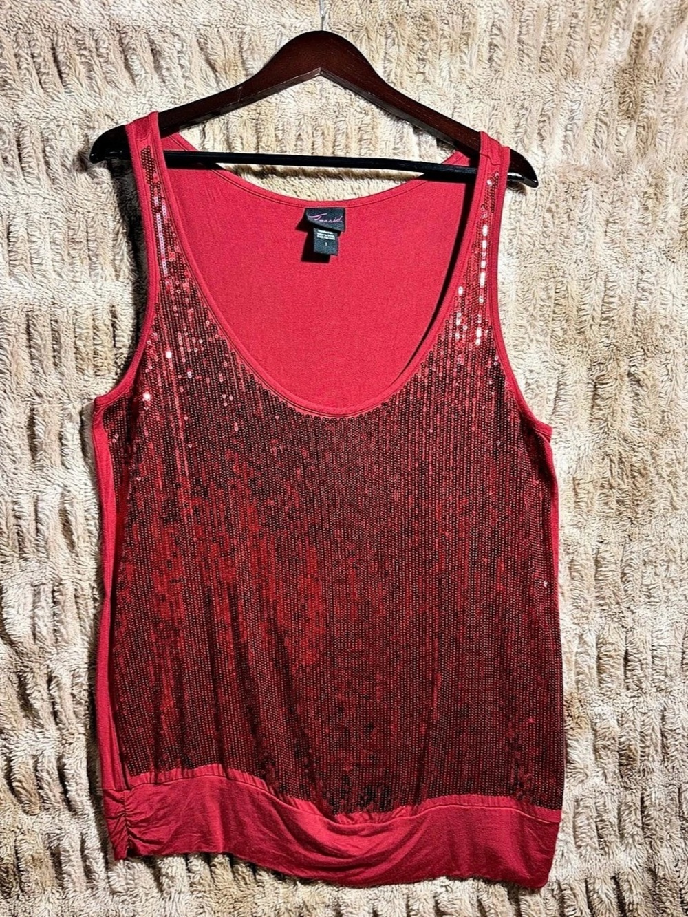Torrid Sequin Tank Top in Red Size 1 Like New